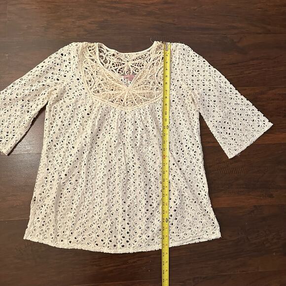 Calypso St. Barth cream eyelet top size L - Picture 8 of 10